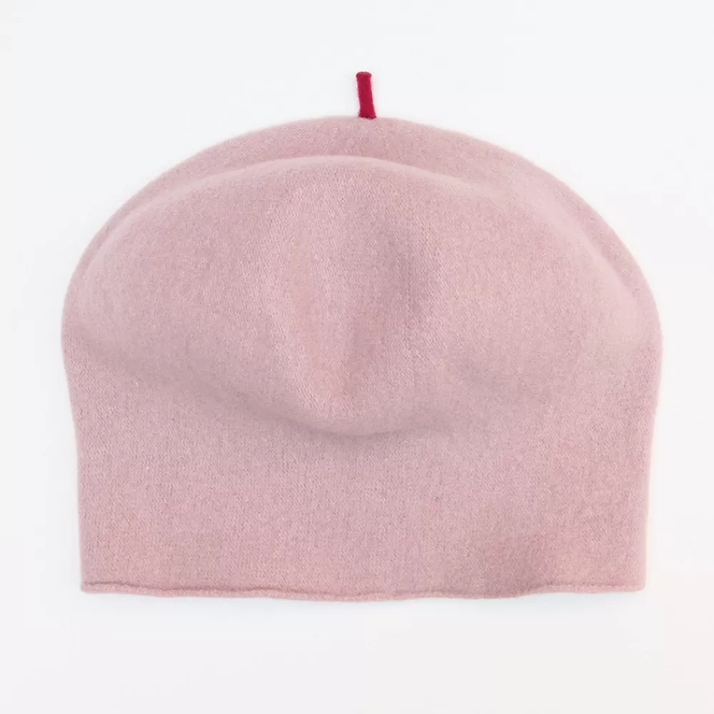 Powder Pink Pure Merino Roll Up Beret>Caroline Gardner Cheap