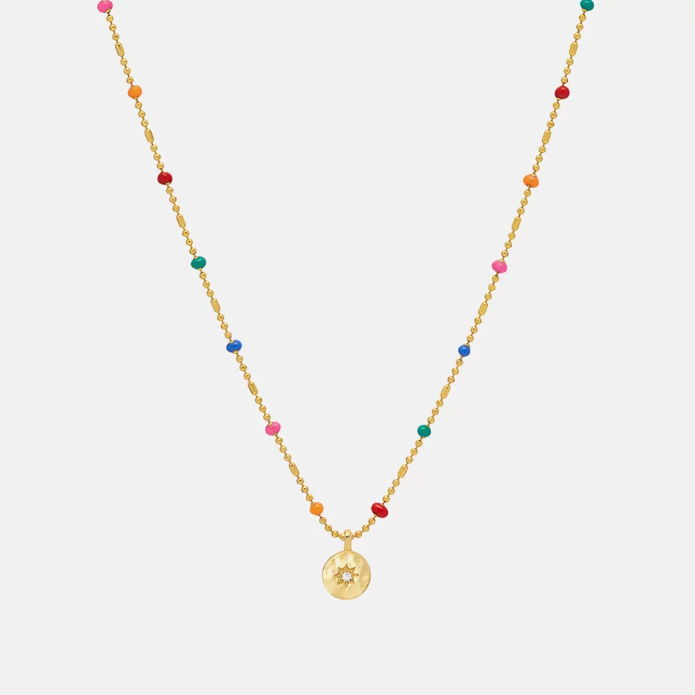 Rainbow Beaded Pendant Necklace>Caroline Gardner Best Sale