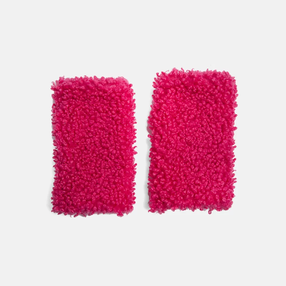 Raspberry Boucle Wrist Warmers>Caroline Gardner Hot