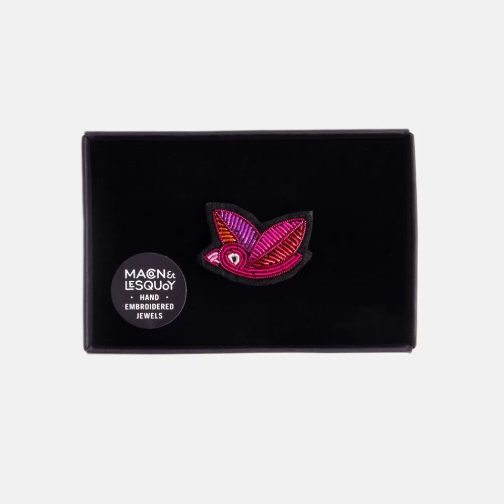 Red Bird Hand Embroidered Brooch>Caroline Gardner Online