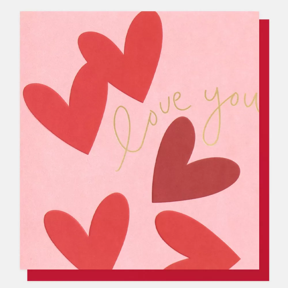 Red Hearts Love You Card>Caroline Gardner Clearance