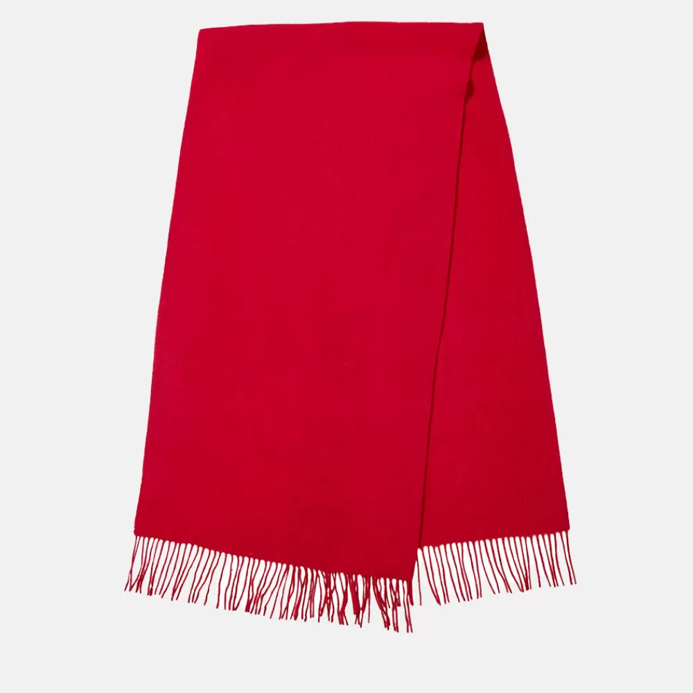 Red Pure Wool Scarf>Caroline Gardner Sale