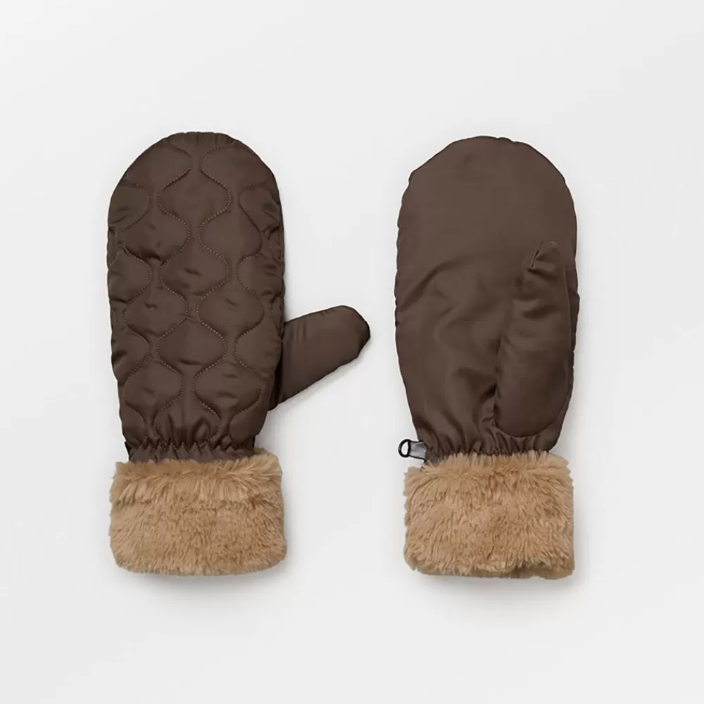 Roast Brown Makara Quilted Mittens>Caroline Gardner Outlet