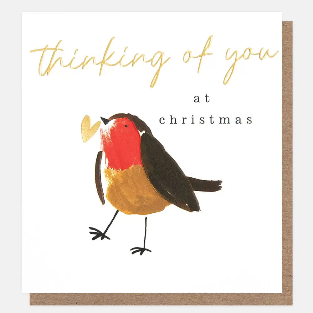 Robin & Heart Thinking of You At Christmas Card>Caroline Gardner Online