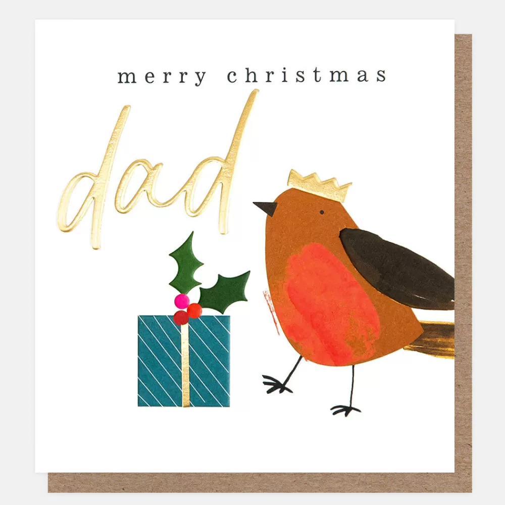 Robin & Present Merry Christmas Dad Card>Caroline Gardner Best Sale