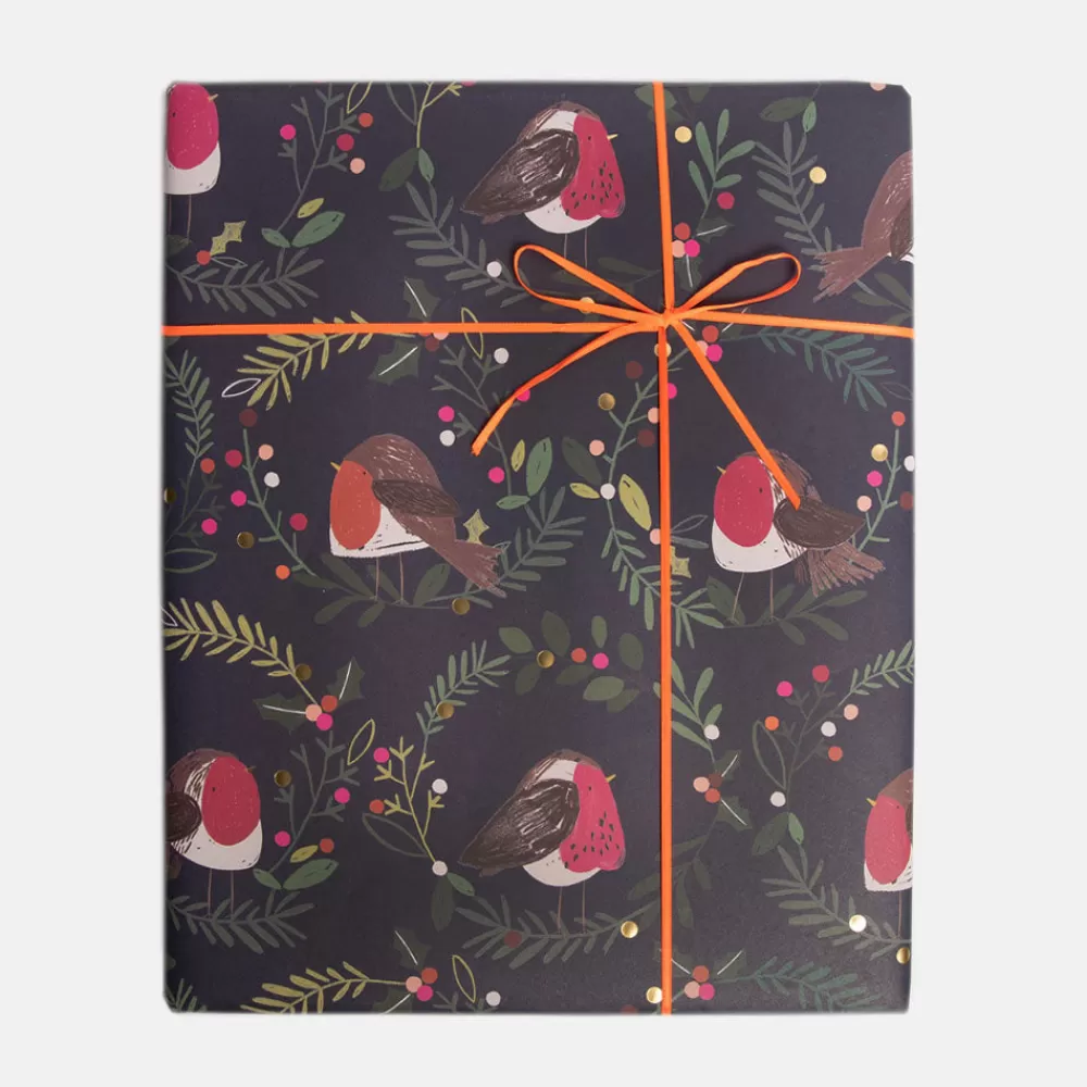 Robins & Wreaths Christmas Wrapping Paper>Caroline Gardner Flash Sale