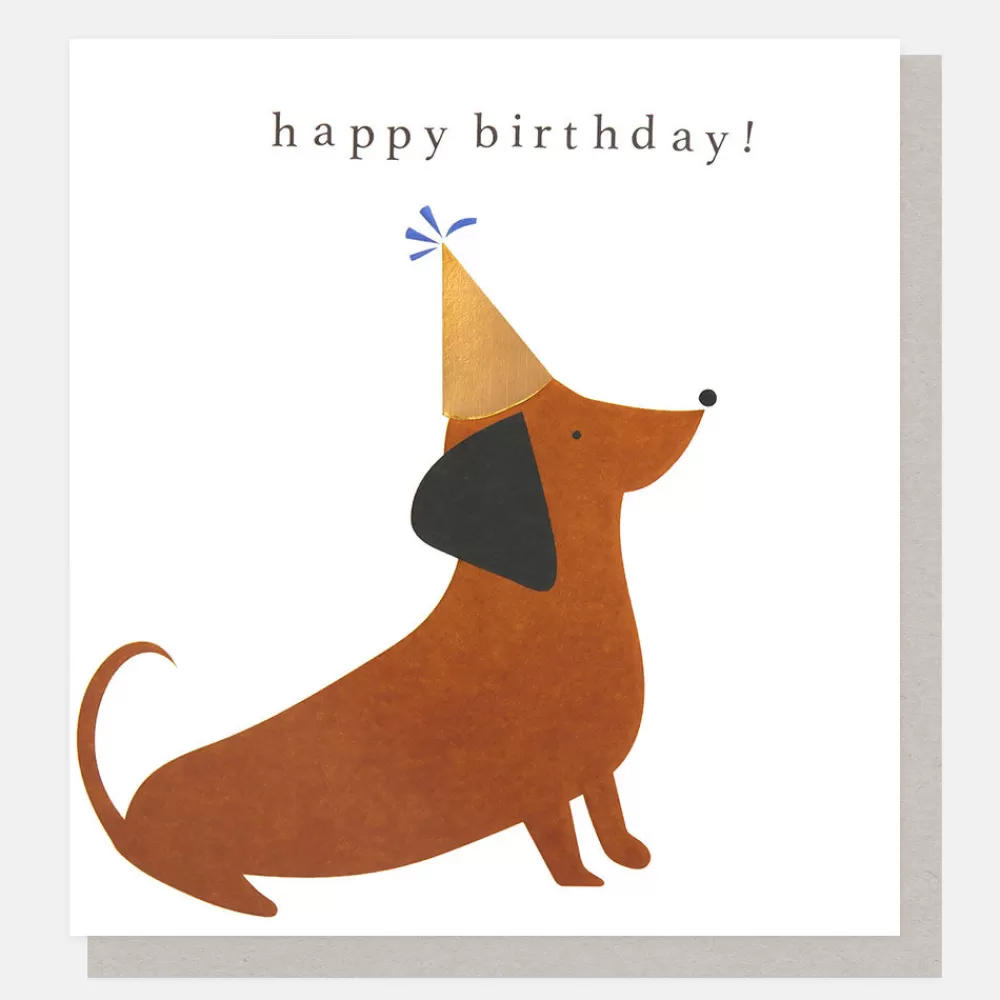 Sausage Dog In Party Hat Birthday Card>Caroline Gardner Sale