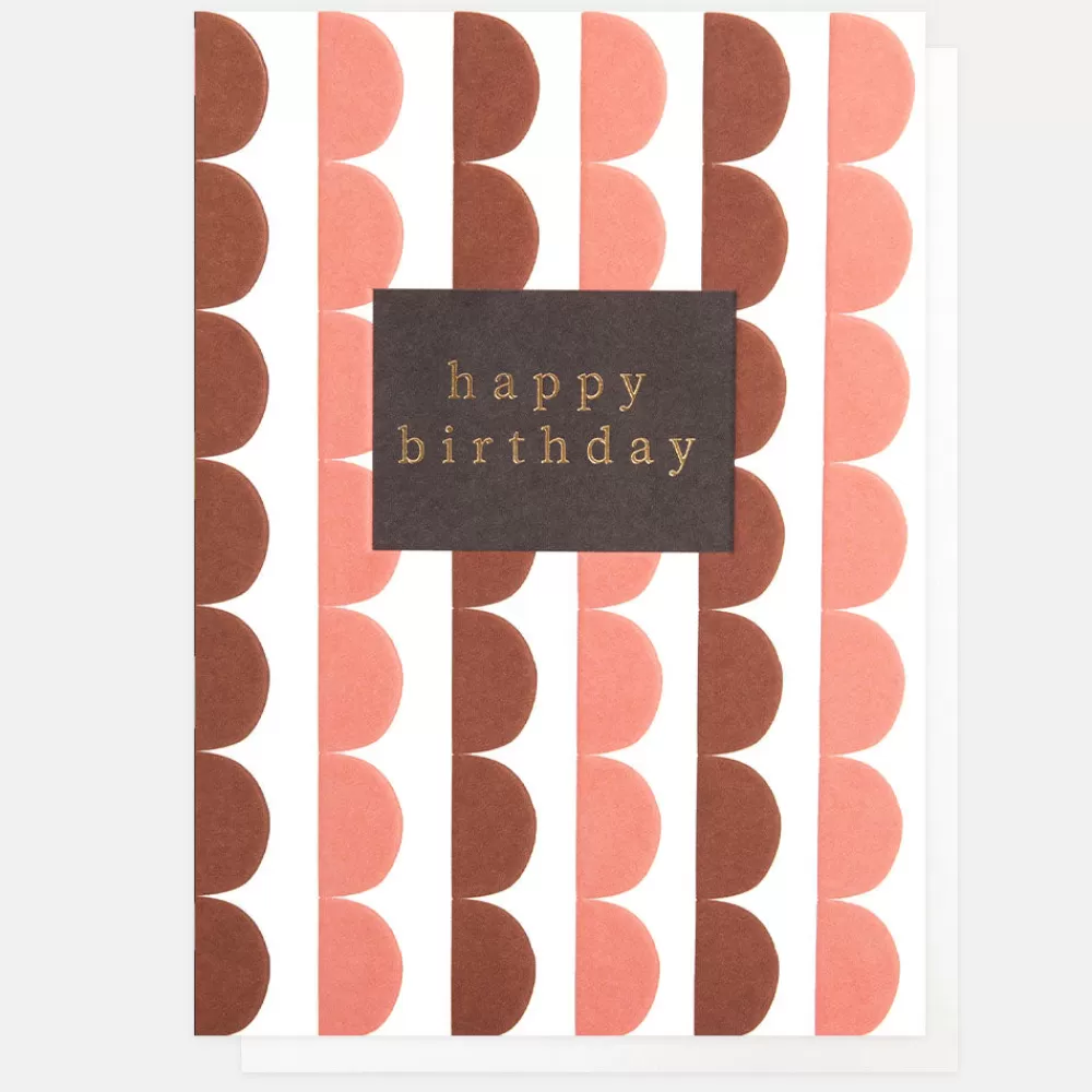 Scalloped Stripe Happy Birthday Card>Caroline Gardner New