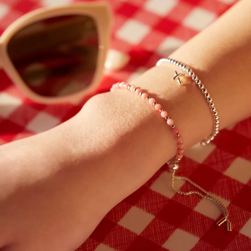 Silver Plated Coral Agate Amelia Bracelet>Caroline Gardner Best