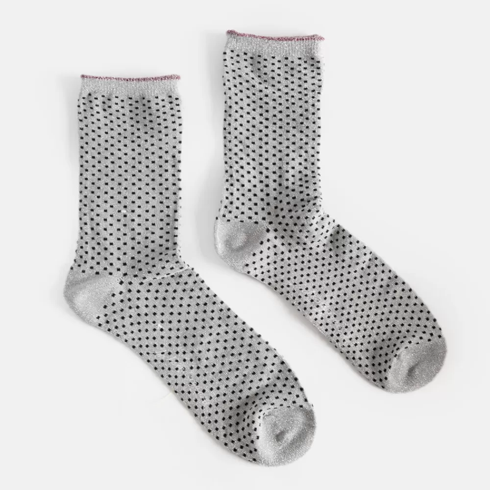 Silver Small Dot Sparkle Socks>Caroline Gardner Hot