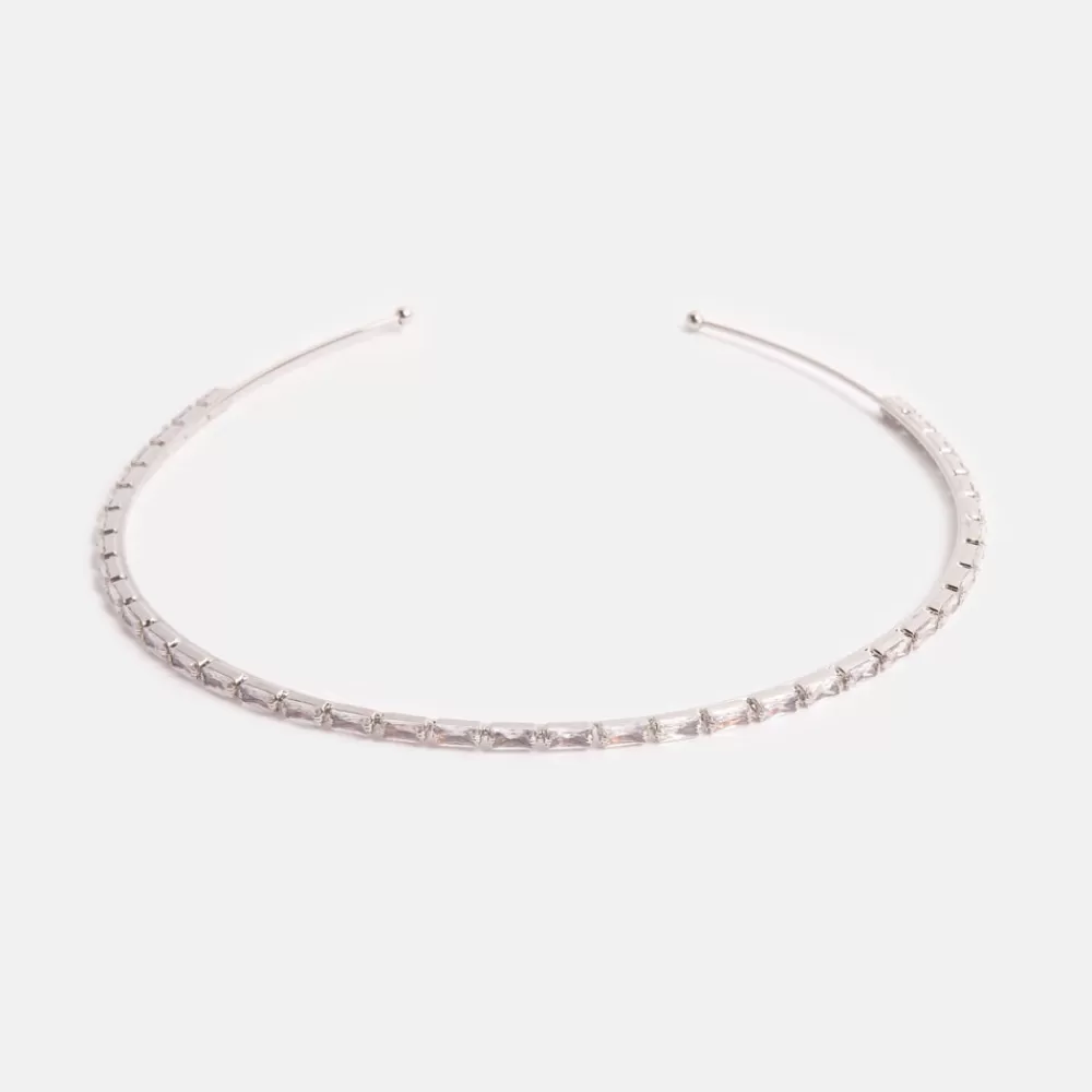 Silver Thin Crystal Headband>Caroline Gardner Shop