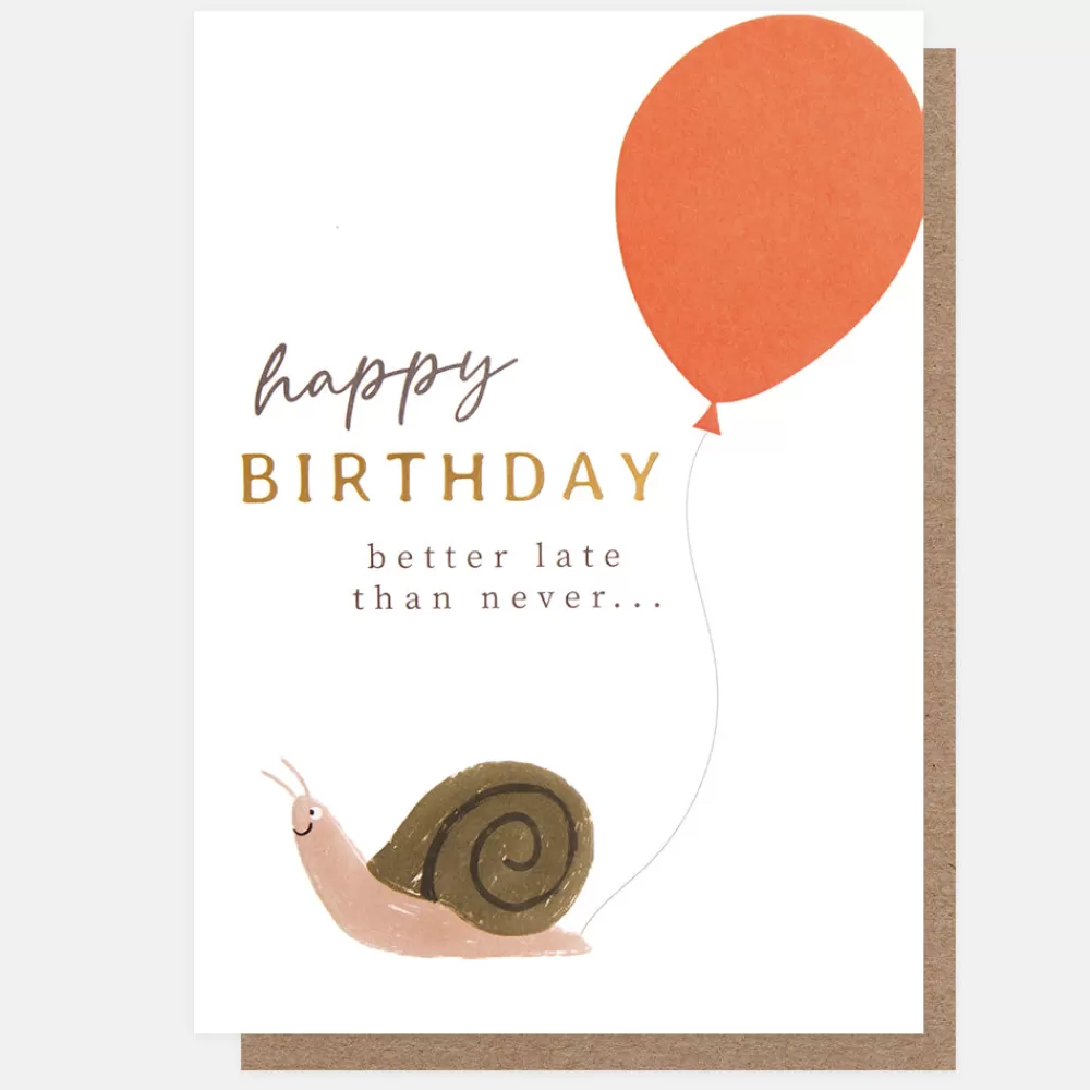 Snail & Balloon Belated Birthday Card>Caroline Gardner Online