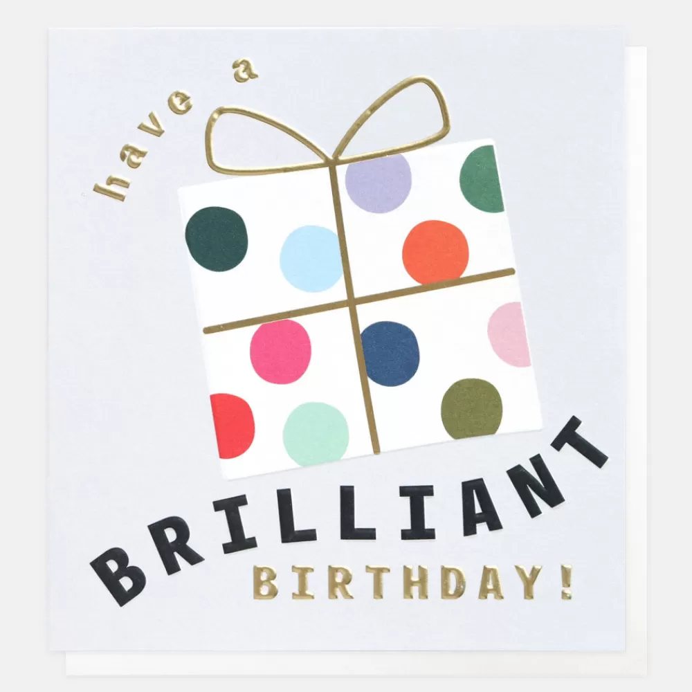 Spotty Present Brilliant Birthday Card>Caroline Gardner Shop