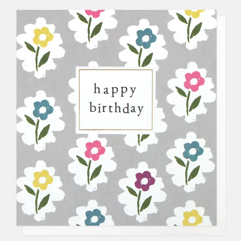 Stamped Flower Birthday Card>Caroline Gardner Sale