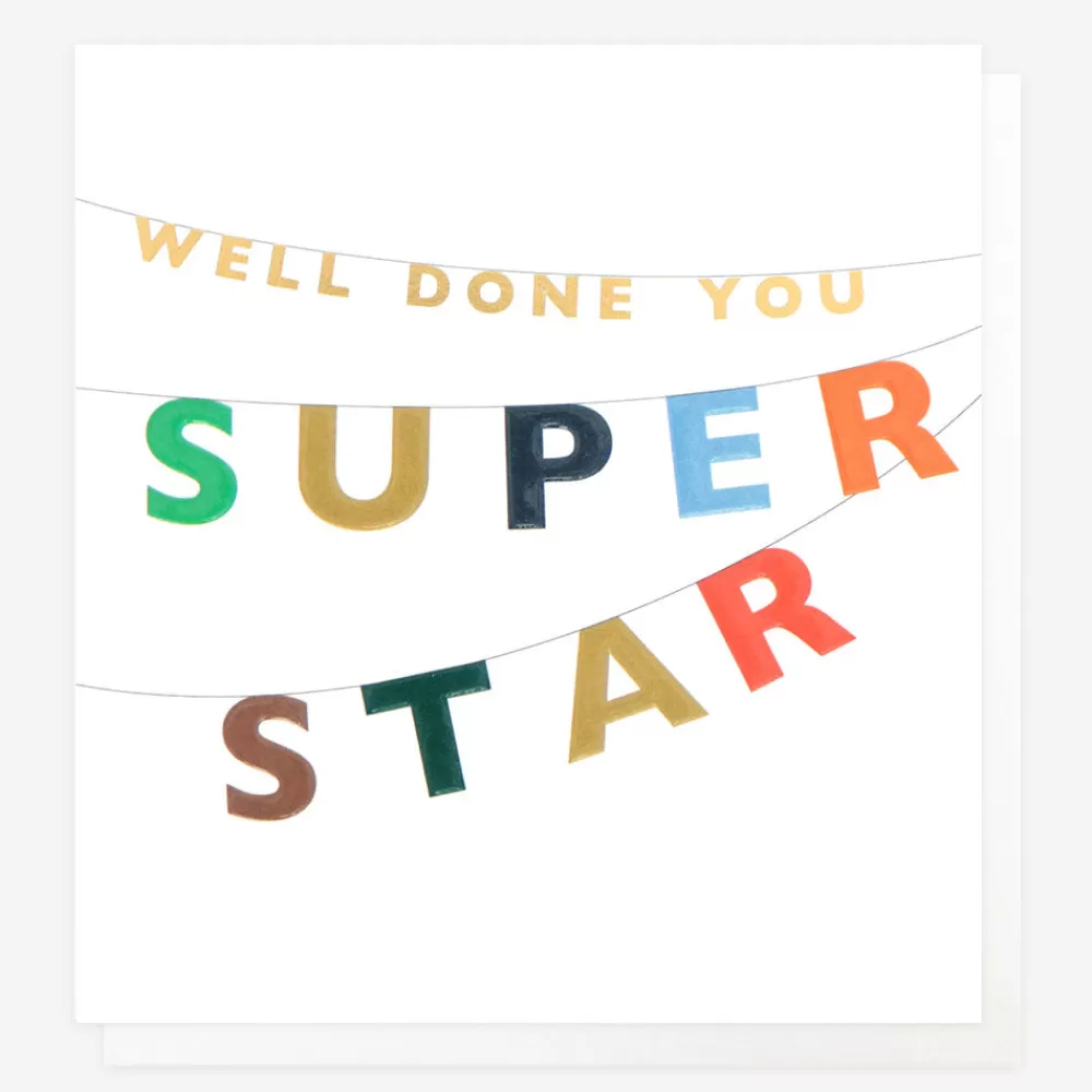 Super Star Bunting Well Done Card>Caroline Gardner Cheap