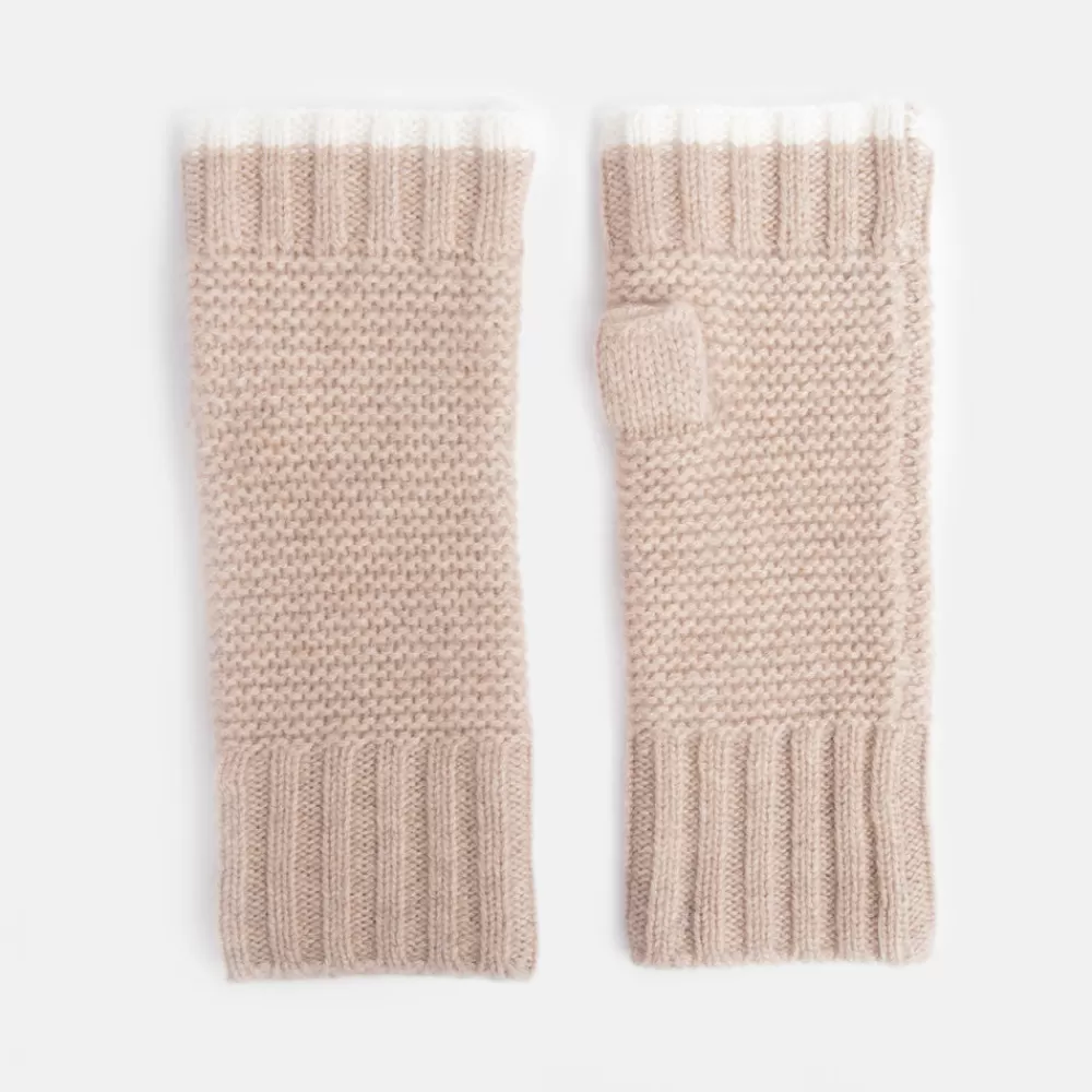 Taupe/Cream Cashmere Link Knit Wrist Warmers>Caroline Gardner Cheap