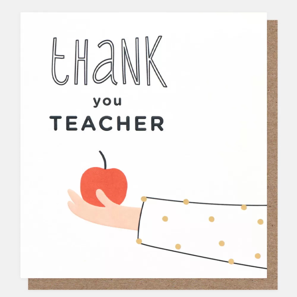 Teacher Apple In Hand Thank You Card>Caroline Gardner Discount