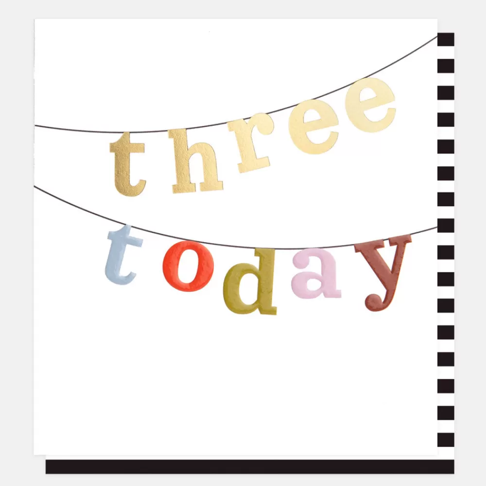 Three Today Bunting 3rd Birthday Card>Caroline Gardner Shop