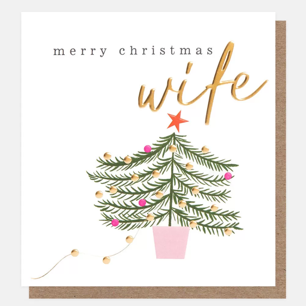 Tree With Lights Merry Christmas Wife Card>Caroline Gardner Cheap