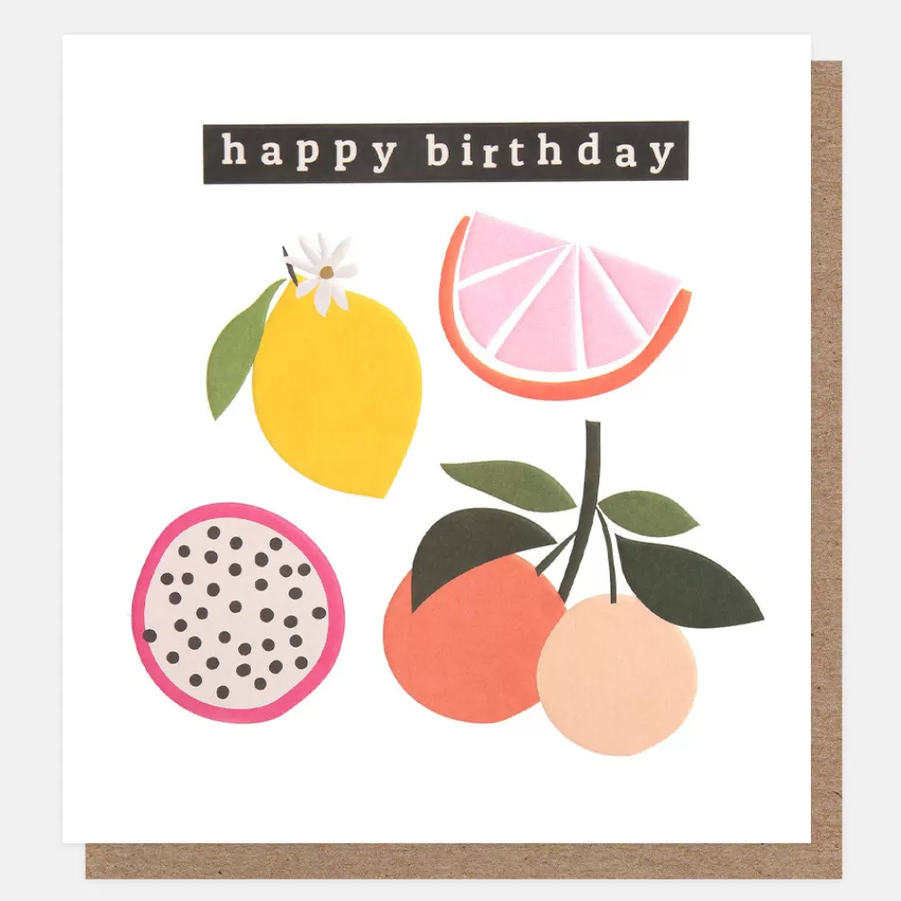 Tropical Fruits Happy Birthday Card>Caroline Gardner Fashion