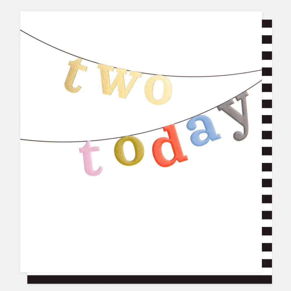 Two Today Bunting 2nd Birthday Card>Caroline Gardner Shop