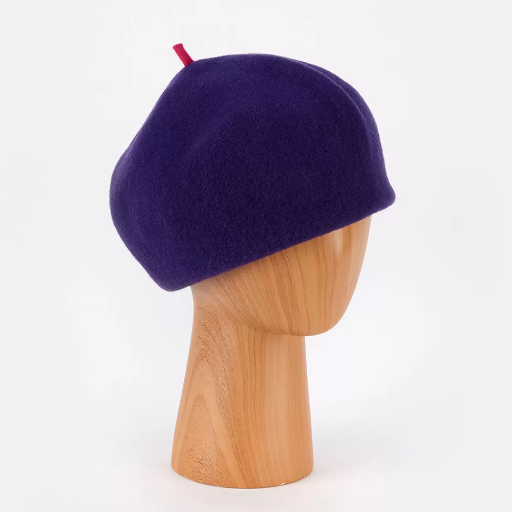 Violet Pure Merino Roll Up Beret>Caroline Gardner Outlet