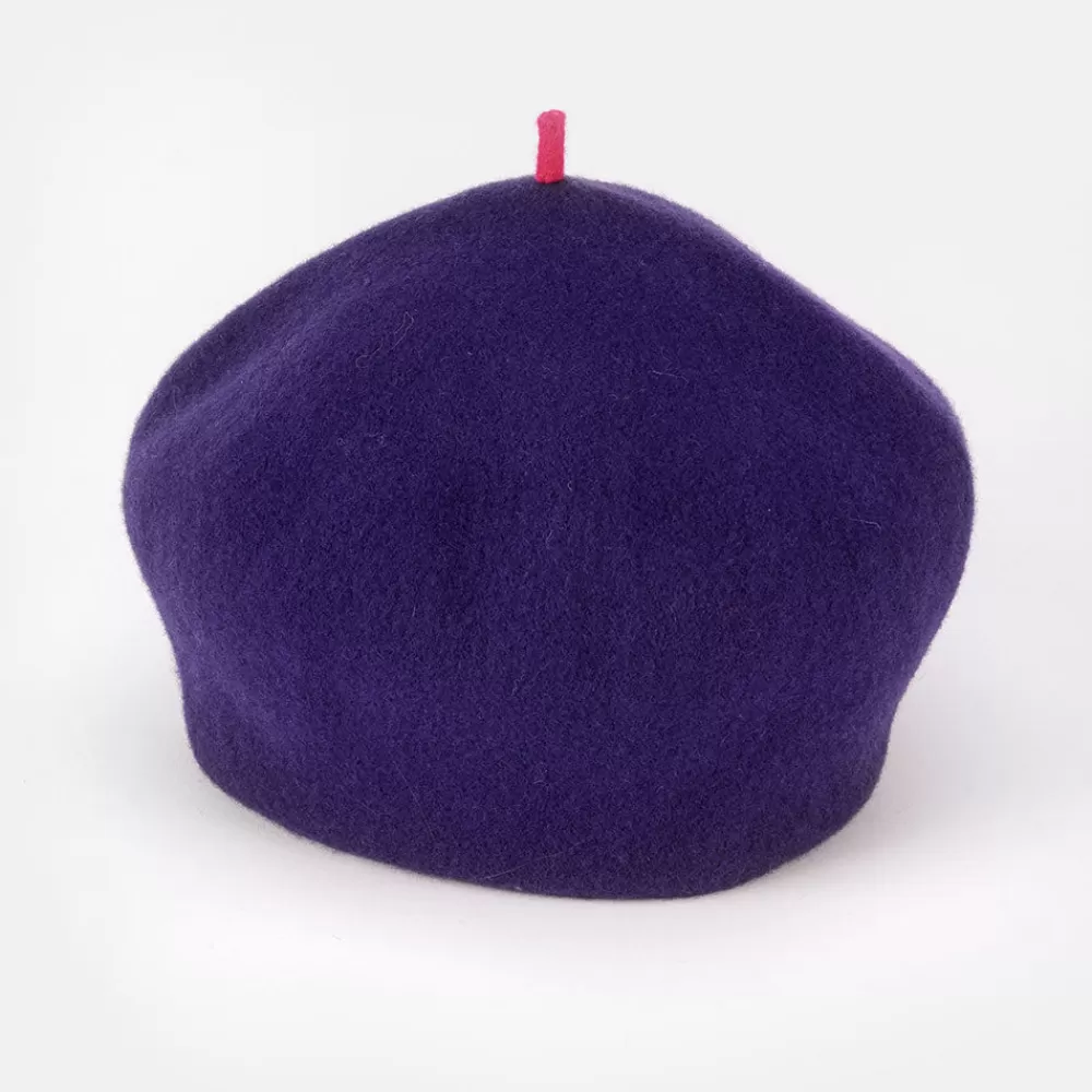 Violet Pure Merino Roll Up Beret>Caroline Gardner Outlet