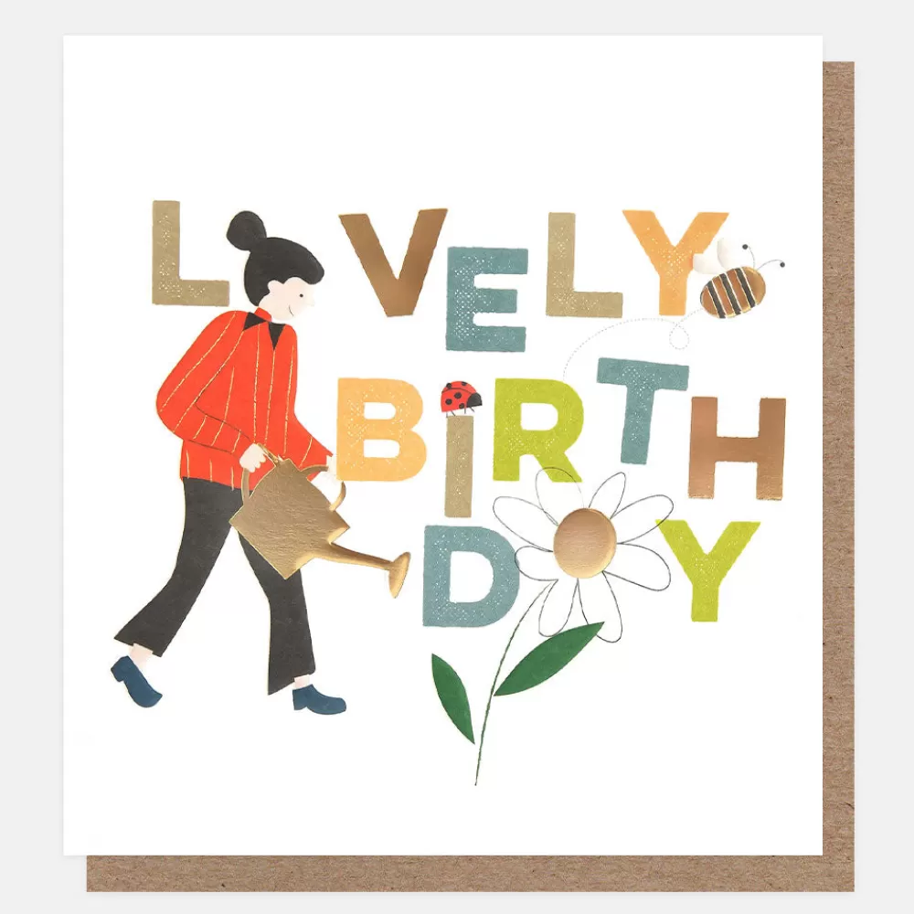 Watering Flower Lovely Birthday Card>Caroline Gardner Outlet