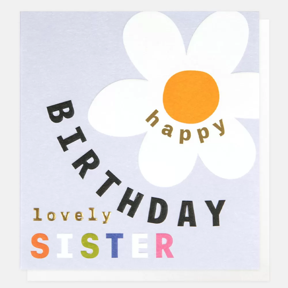 White Flower Birthday Card For Sister>Caroline Gardner Best