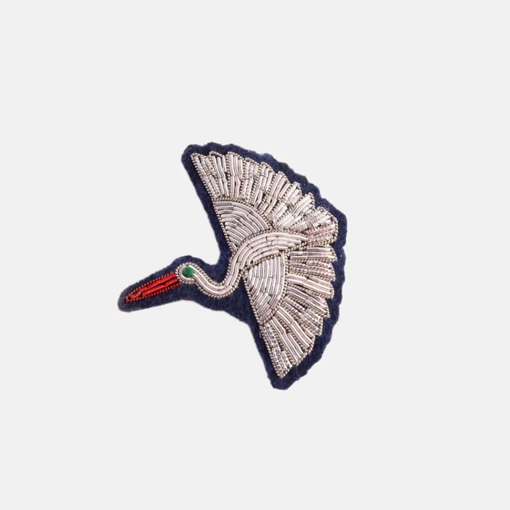 White Stork Hand Embroidered Brooch>Caroline Gardner Discount