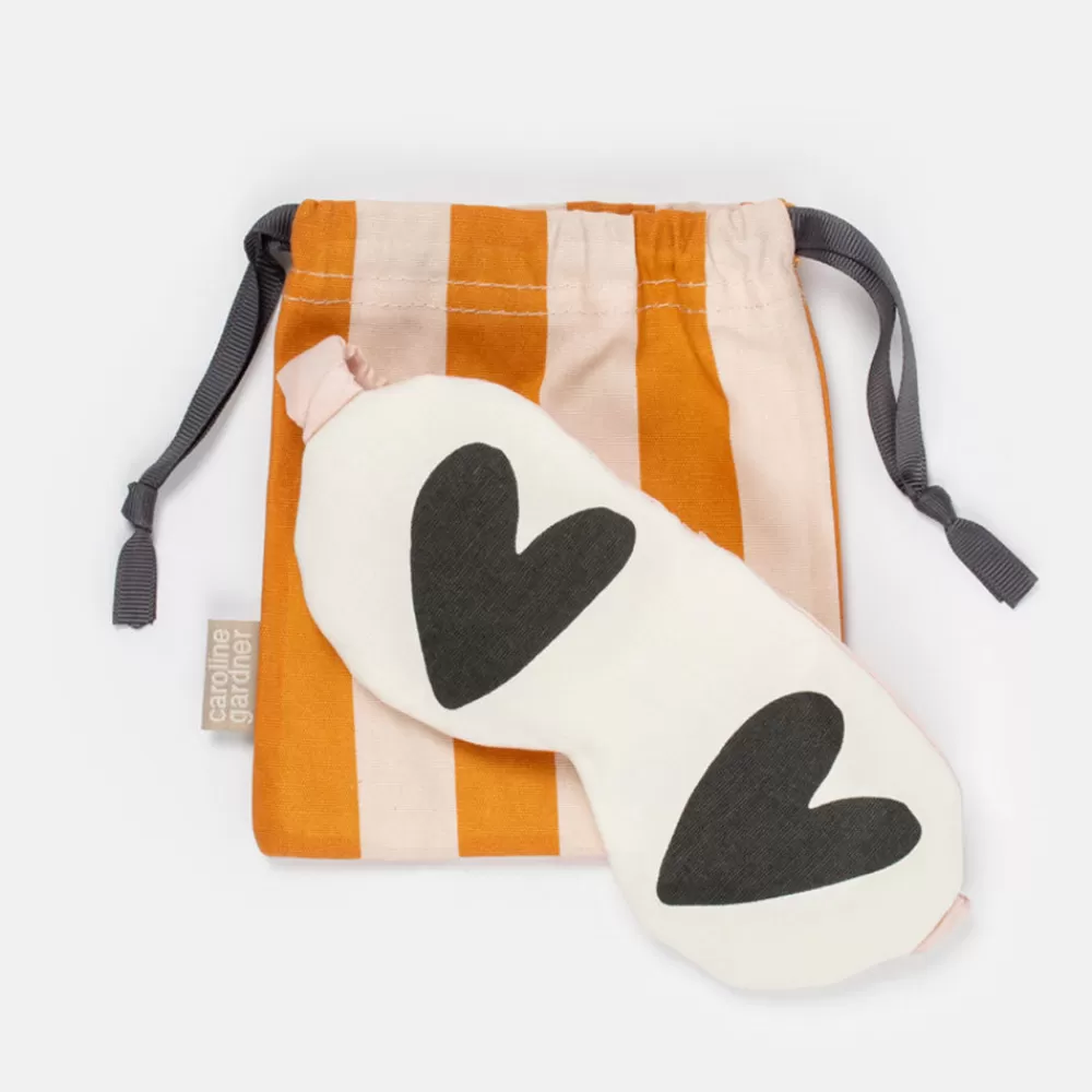 White/Black Heart Cotton Eye Mask>Caroline Gardner Best