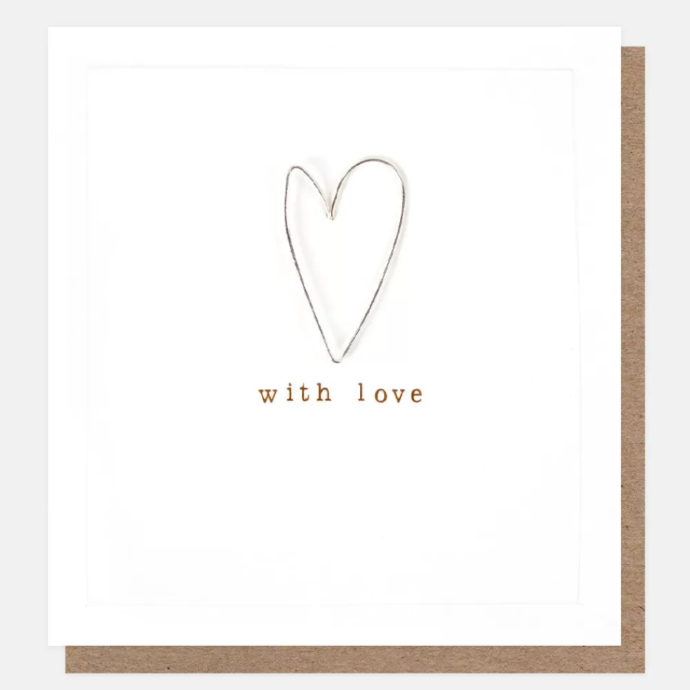 Wire Heart With Love Card>Caroline Gardner Shop